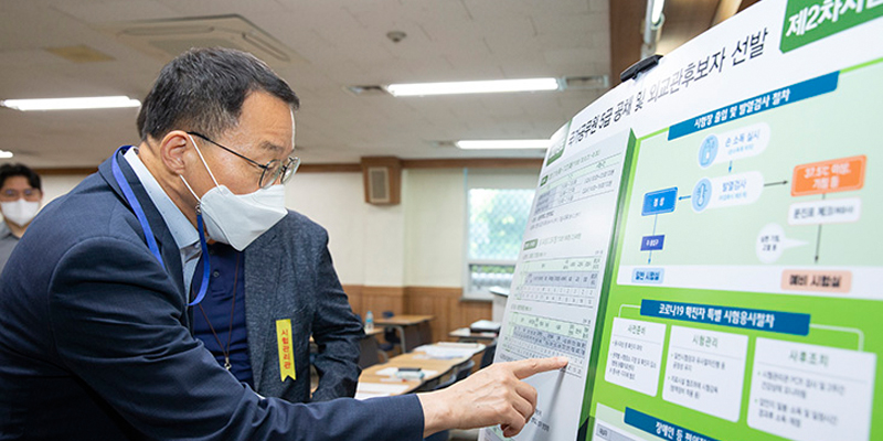 Kim Woo Ho(The Minister of personnel management) visited examination site for recruiting grade 5