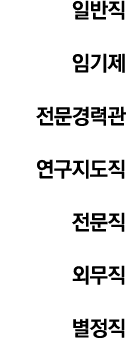 일반직 임기제 전문경력관 연구지도직 전문직 외무직 별정직