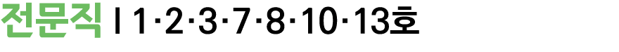 전문직 I 1·2·3·7·8·10·13호 
