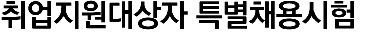 취업지원대상자 특별채용시험